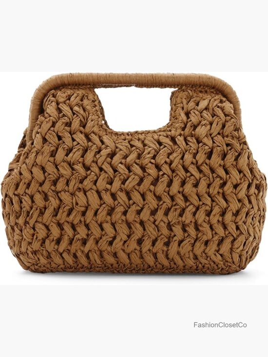 Handbags - Straw Clutch Purse for Women Summer Beach Woven Bags Top Handle Crossbody